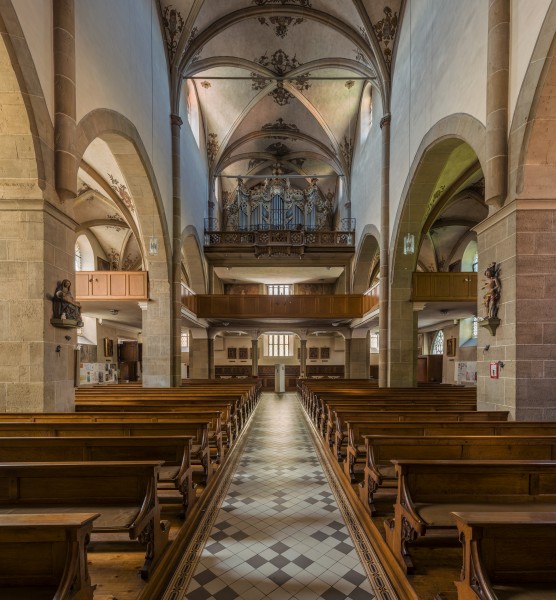 St. Johannes, Bad Mergentheim, Nave and Organ 20150726 1