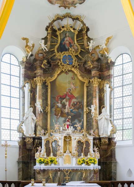 St. Ursus (Klosterbeuren) view towards high altar - close up