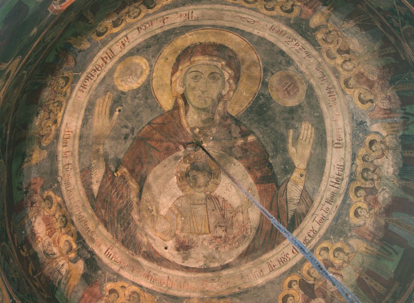 St Mary with medallion of Jesus Christ (Monastery Saint Naum, Macedonia)