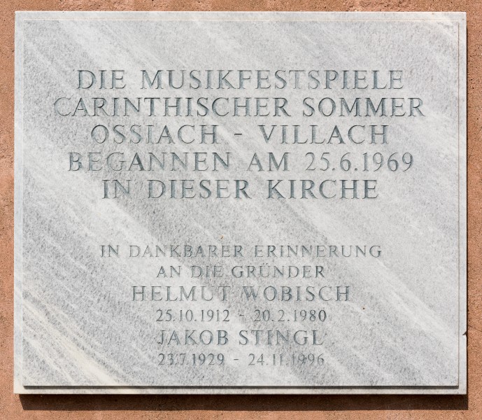 Stift Ossiach Pfarrkirche Mariae Himmelfahrt Gedenktafel 08072015 5693