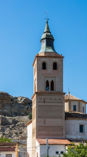 Torre de la iglesia de la Asunción, Terrer, Zaragoza, España, 2017-05-24, DD 01