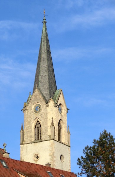 Turm Evangelische Kirche Lustnau Januar 2014