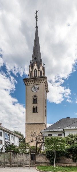 Villach Innenstadt Kirchenplatz 12 Pfarrkirche hl. Jakob Glockenturm W-Ansicht 26062018 3692