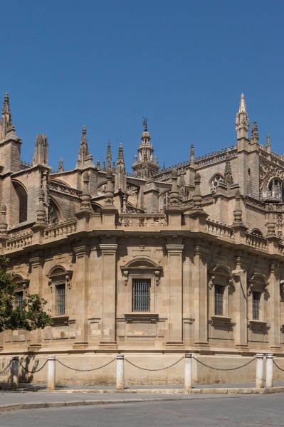 Vue inusitée Giralda arrière cathédrale Seville Spain