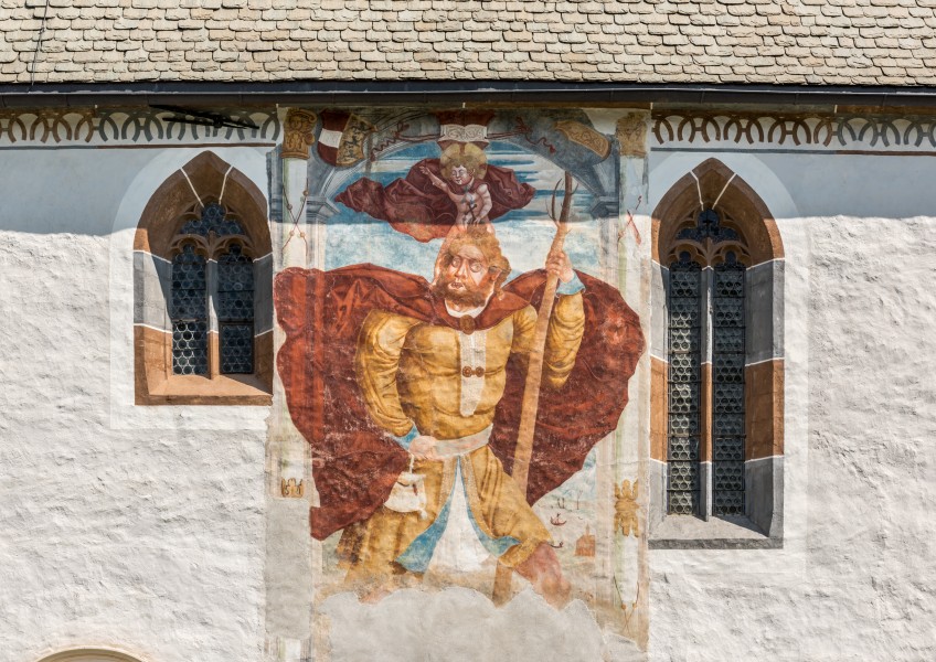 Weitensfeld Altenmarkt Pfarrkirche hl Aemilian Christophorus-Fresko 13062017 9358