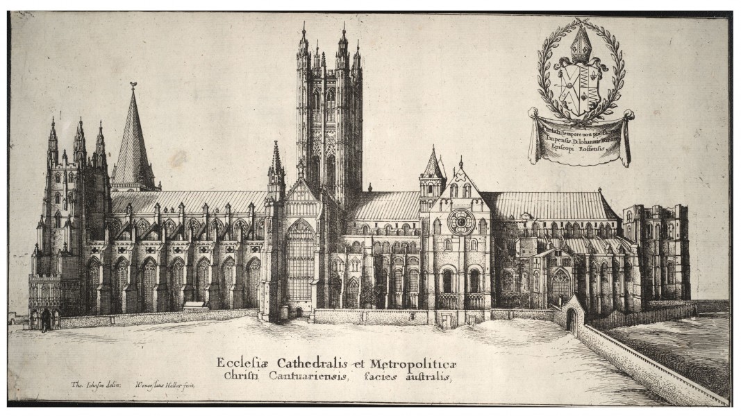 Wenceslas Hollar - Canterbury Cathedral- south side (State 1)