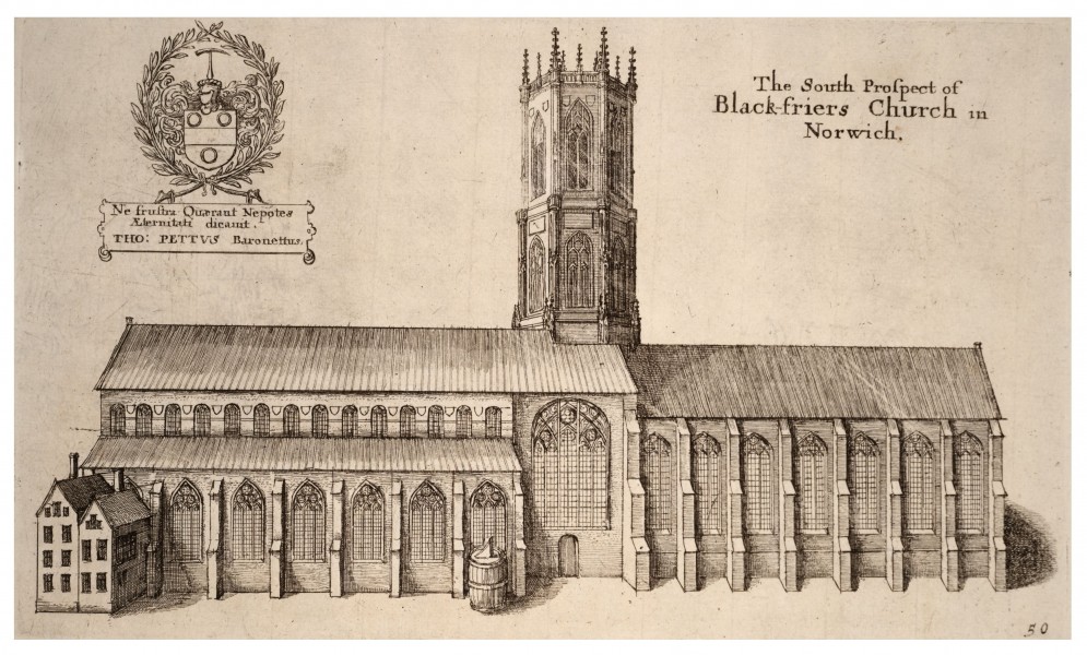 Wenceslas Hollar - Norwich. Blackfriars church (State 2)