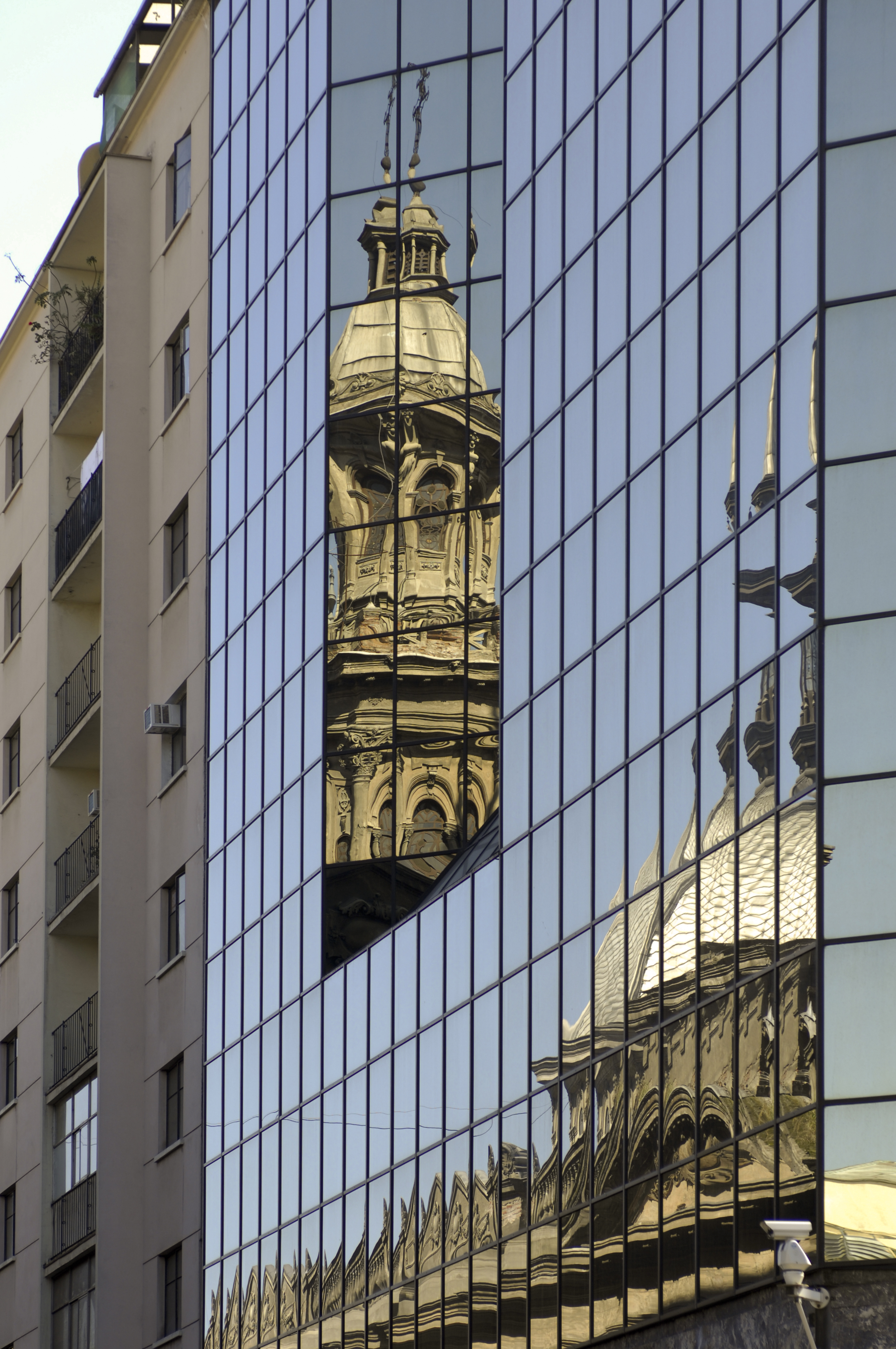 Reflection of the Metropolitan Cathedral (Santiago, Chile)