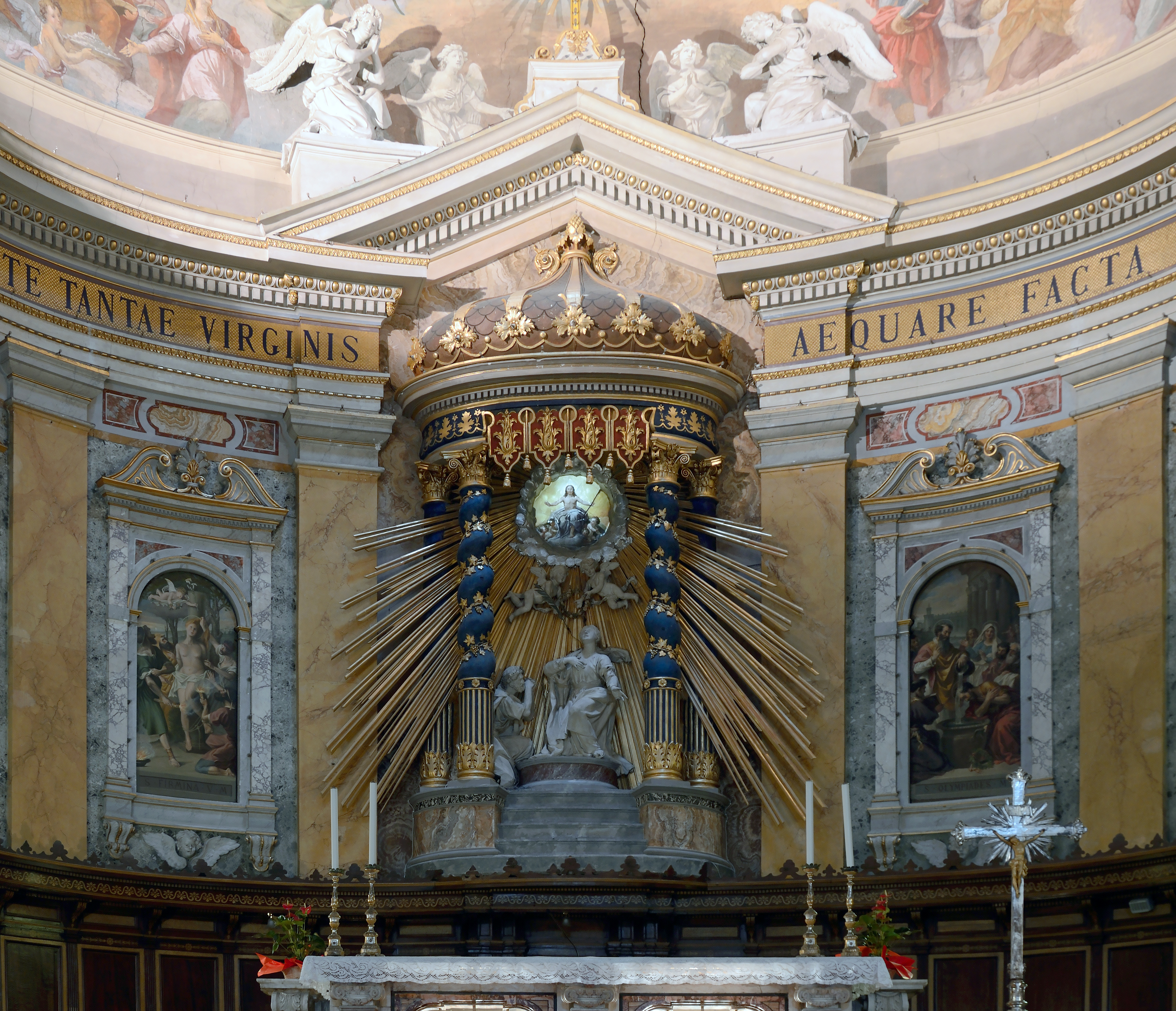 Statues behind the Altar of St. Cathedral of Amelia