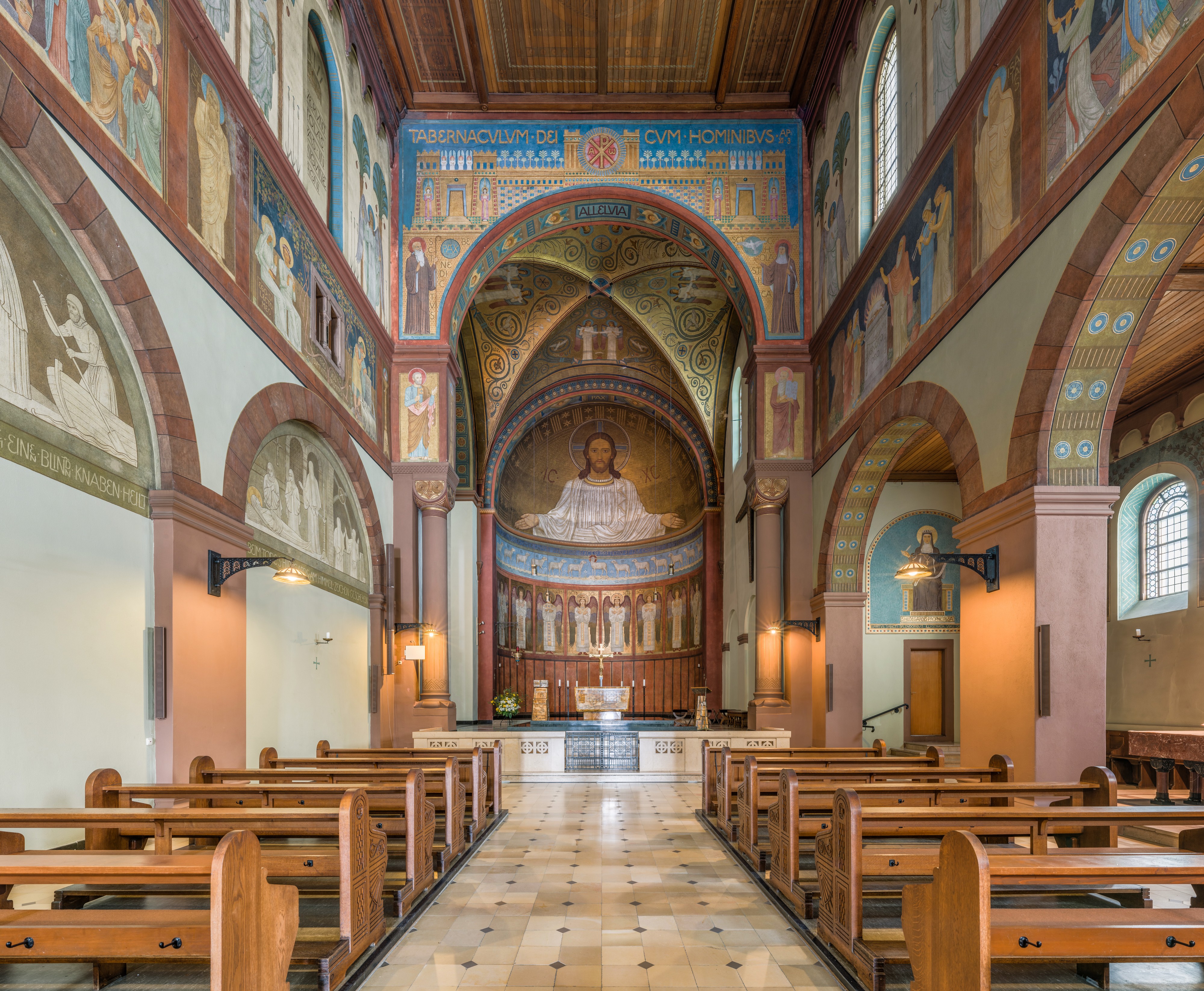 Abtei St. Hildegard, Rüdesheim, Nave and Sanctuary b 20140922 1