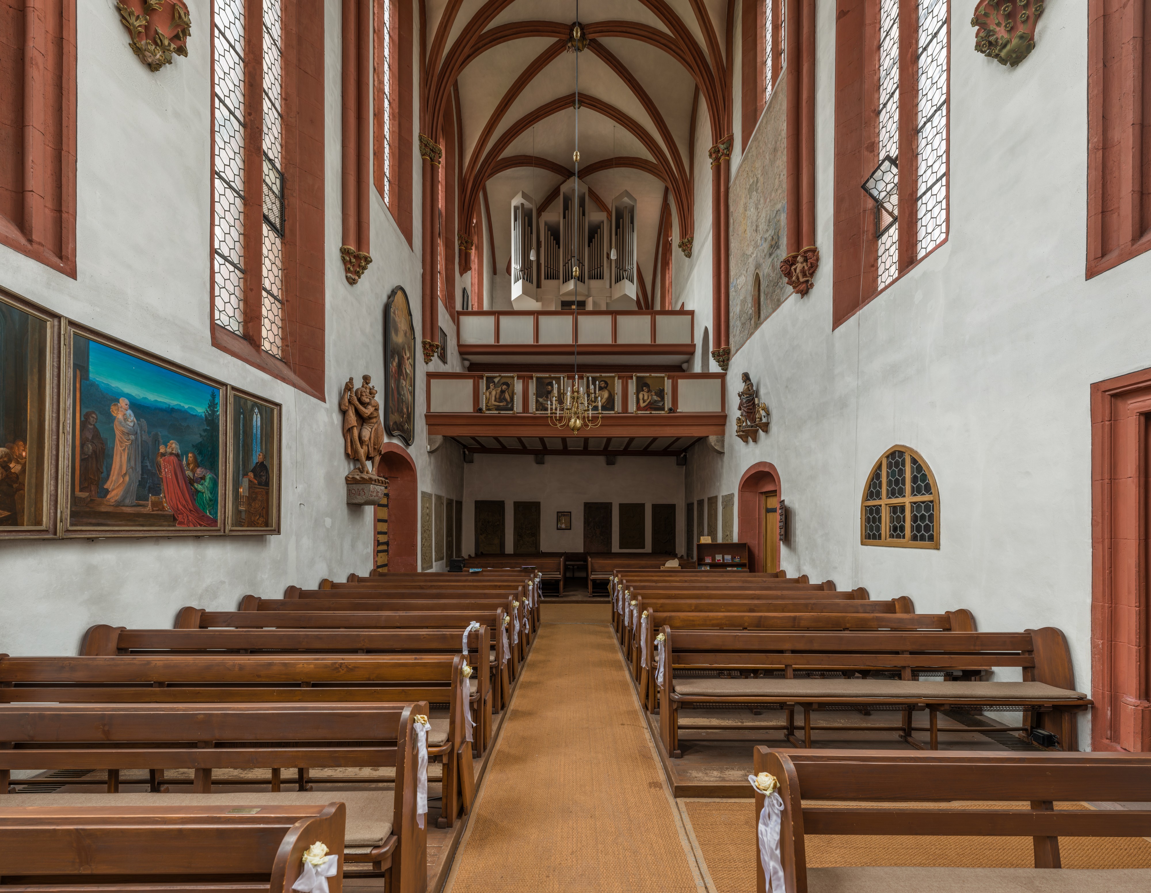 Deutschhauskirche, Würzburg, Nave and Organ 20150729 1