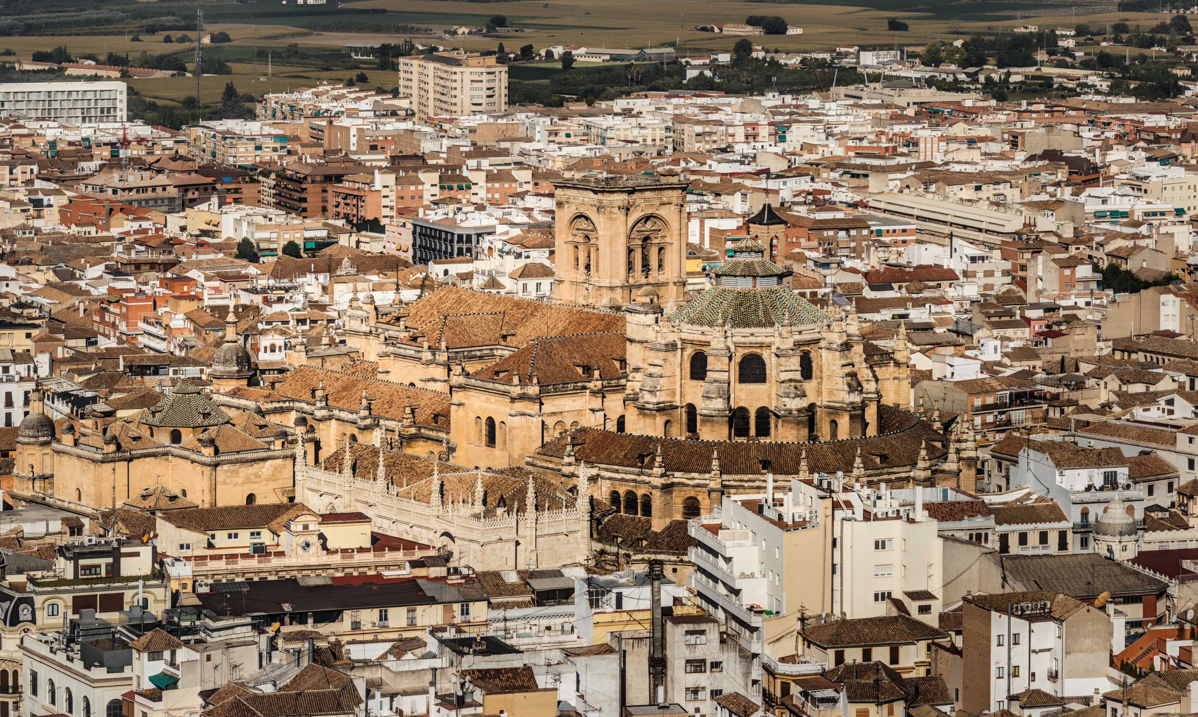 Granada Cathedral as seen from Alhambra 2014-08-06