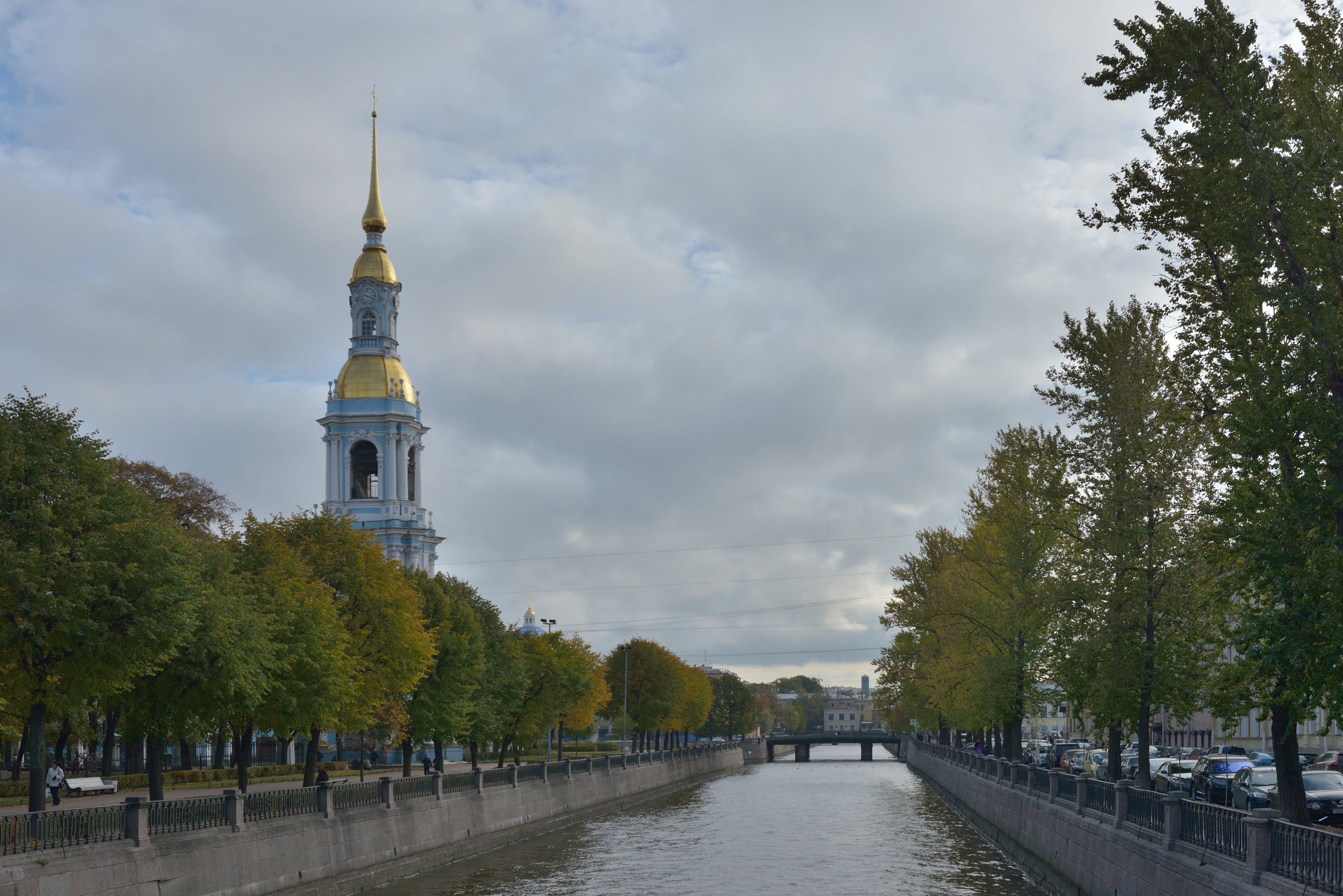 Krjukov Canal and Nicholas Naval Cathedral belfry Saint Petersburg
