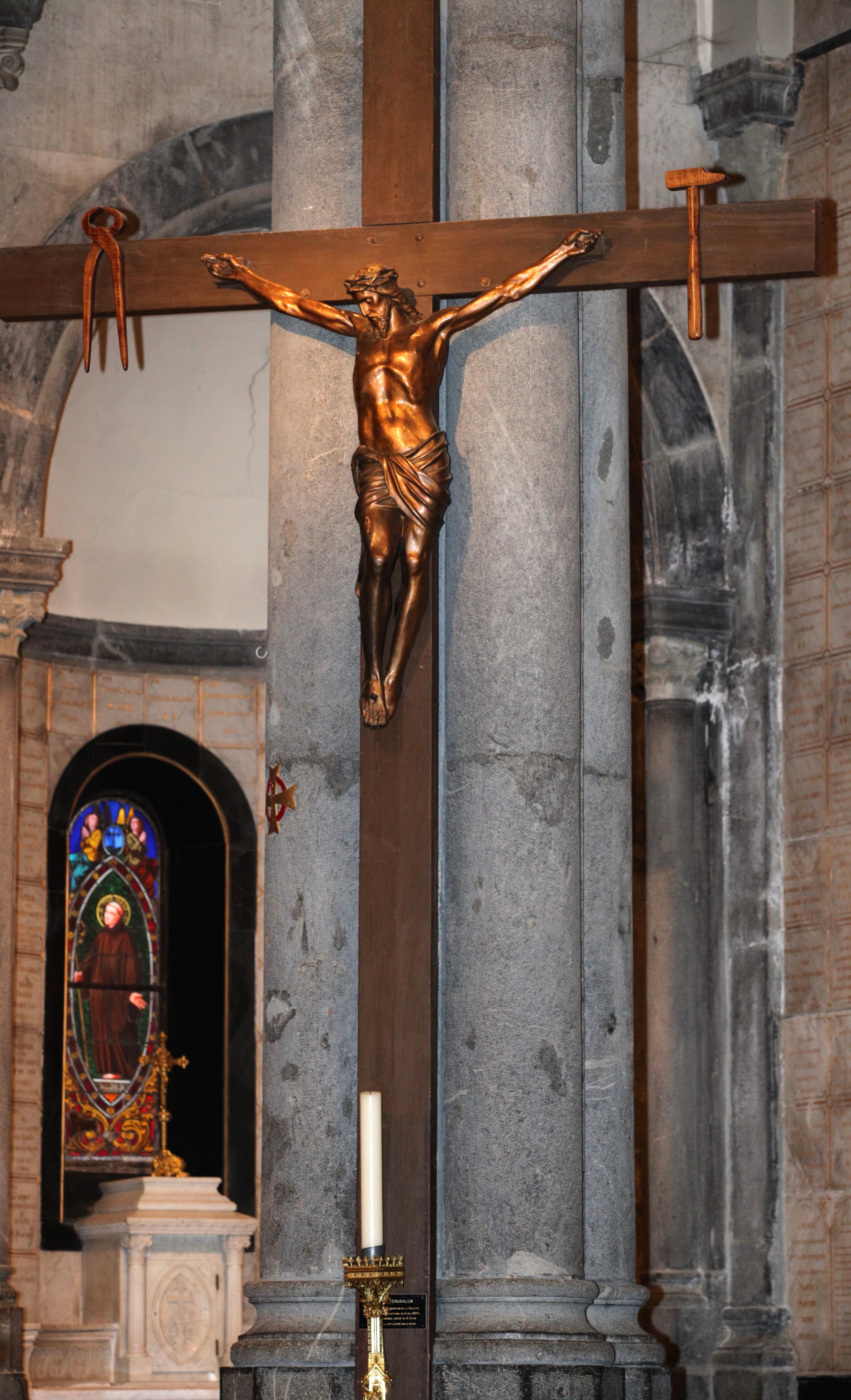 a crucifixion inside the La Salette church, France, Europe, August 2013, picture 40
