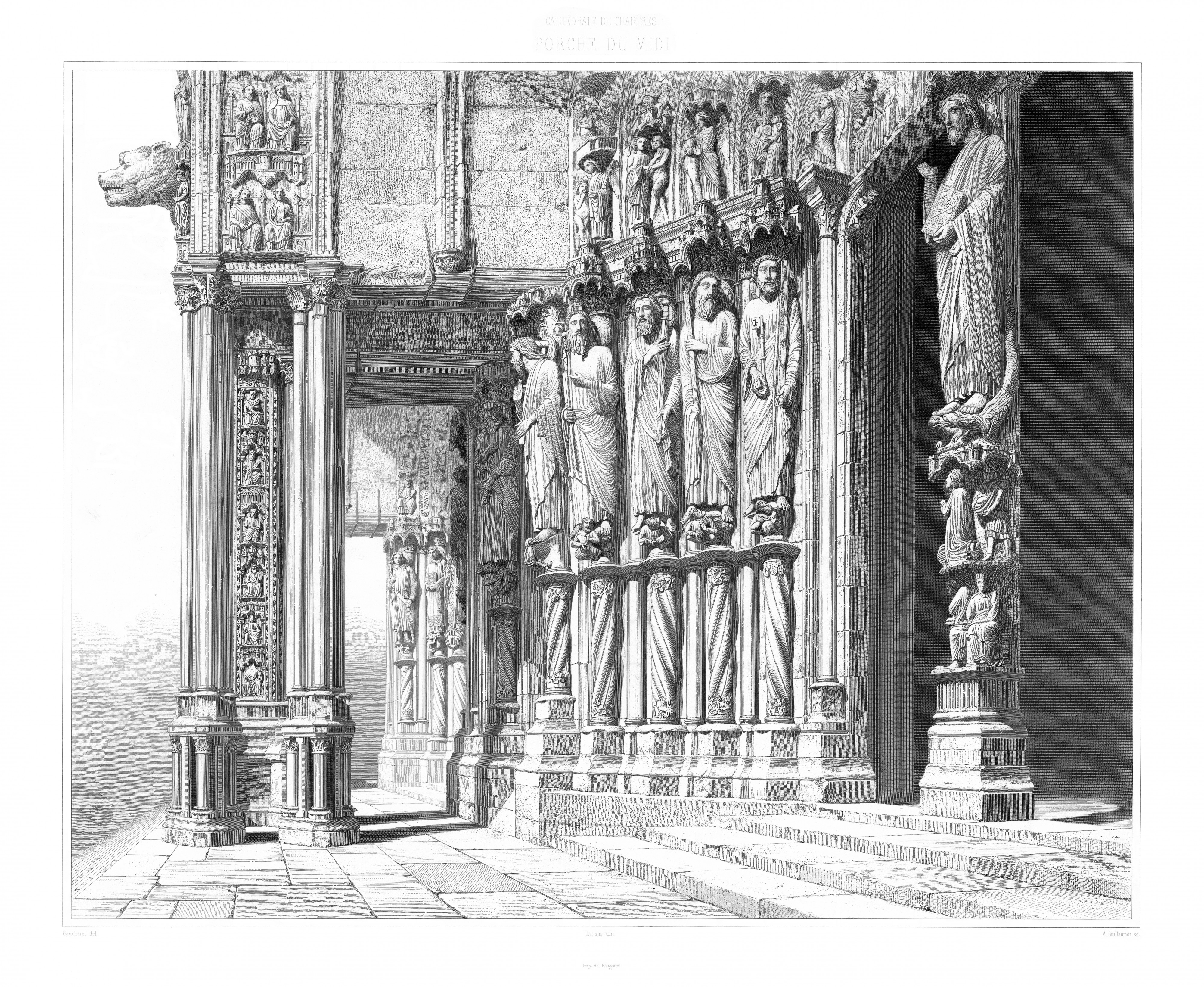 Monografie de la Cathedrale de Chartres - 11 Porche du midi - Lithography