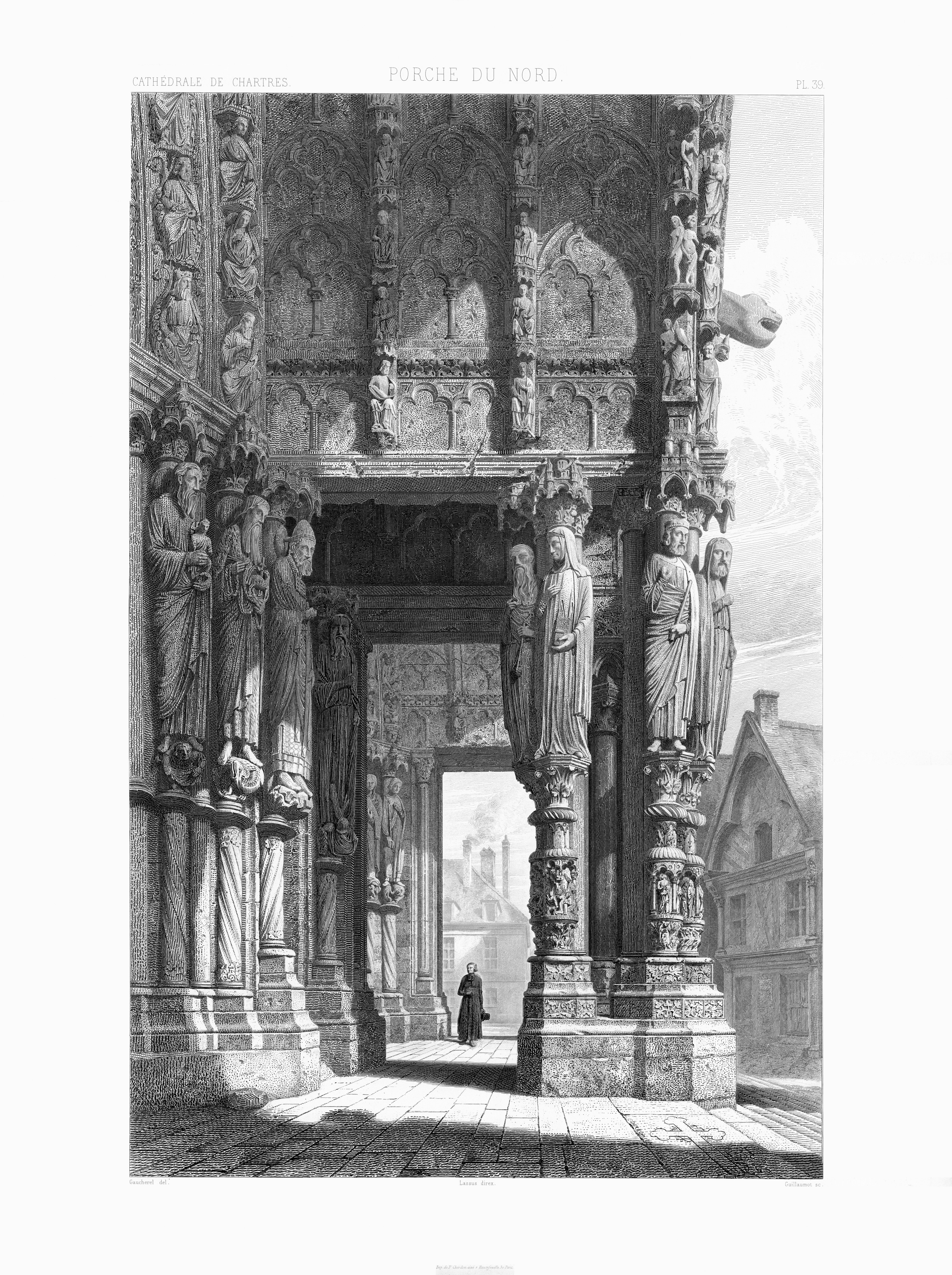 Monografie de la Cathedrale de Chartres - 23 Porche du Nord - Lithographie