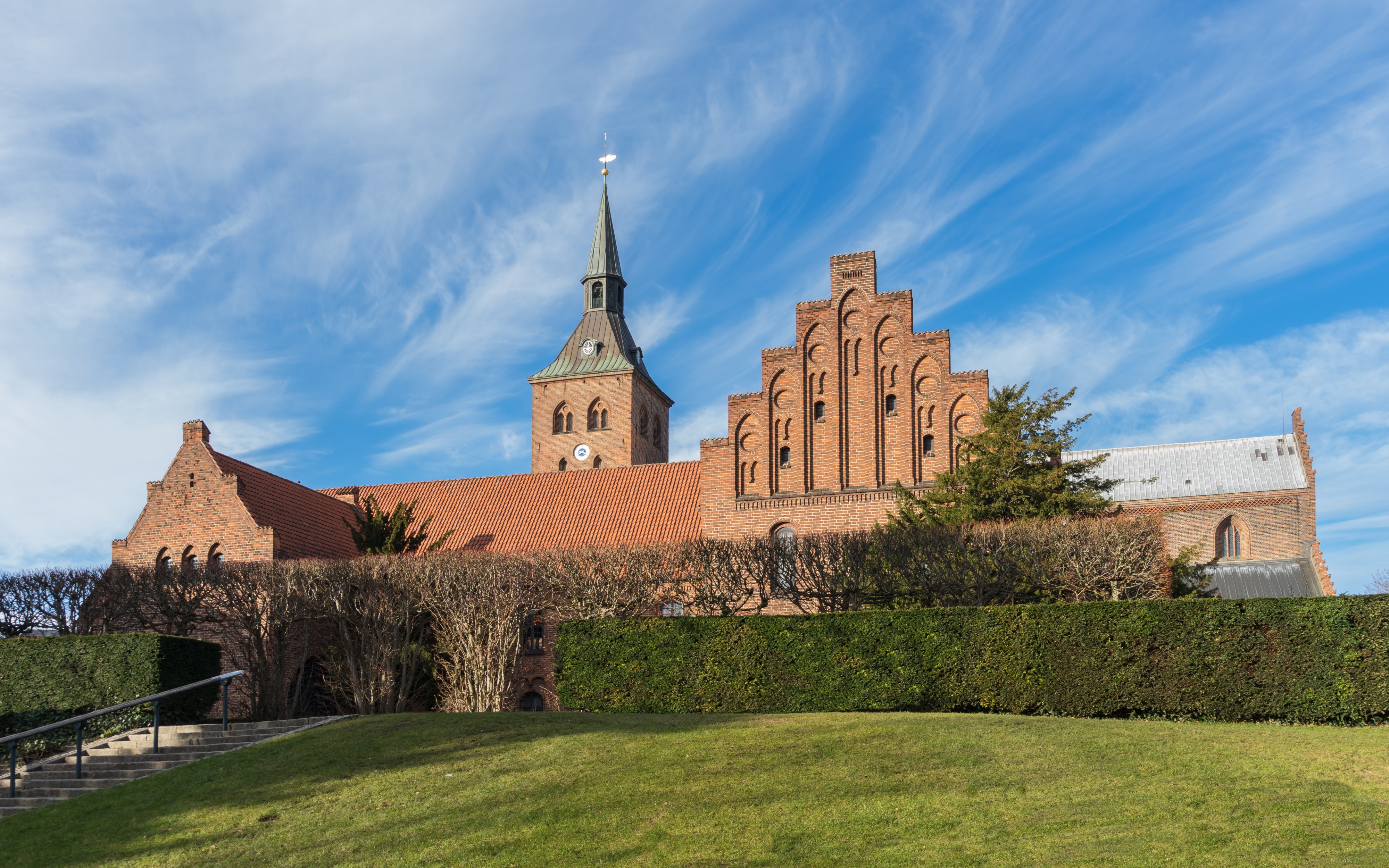 Sankt Knud cathedral side view Odense Denmark
