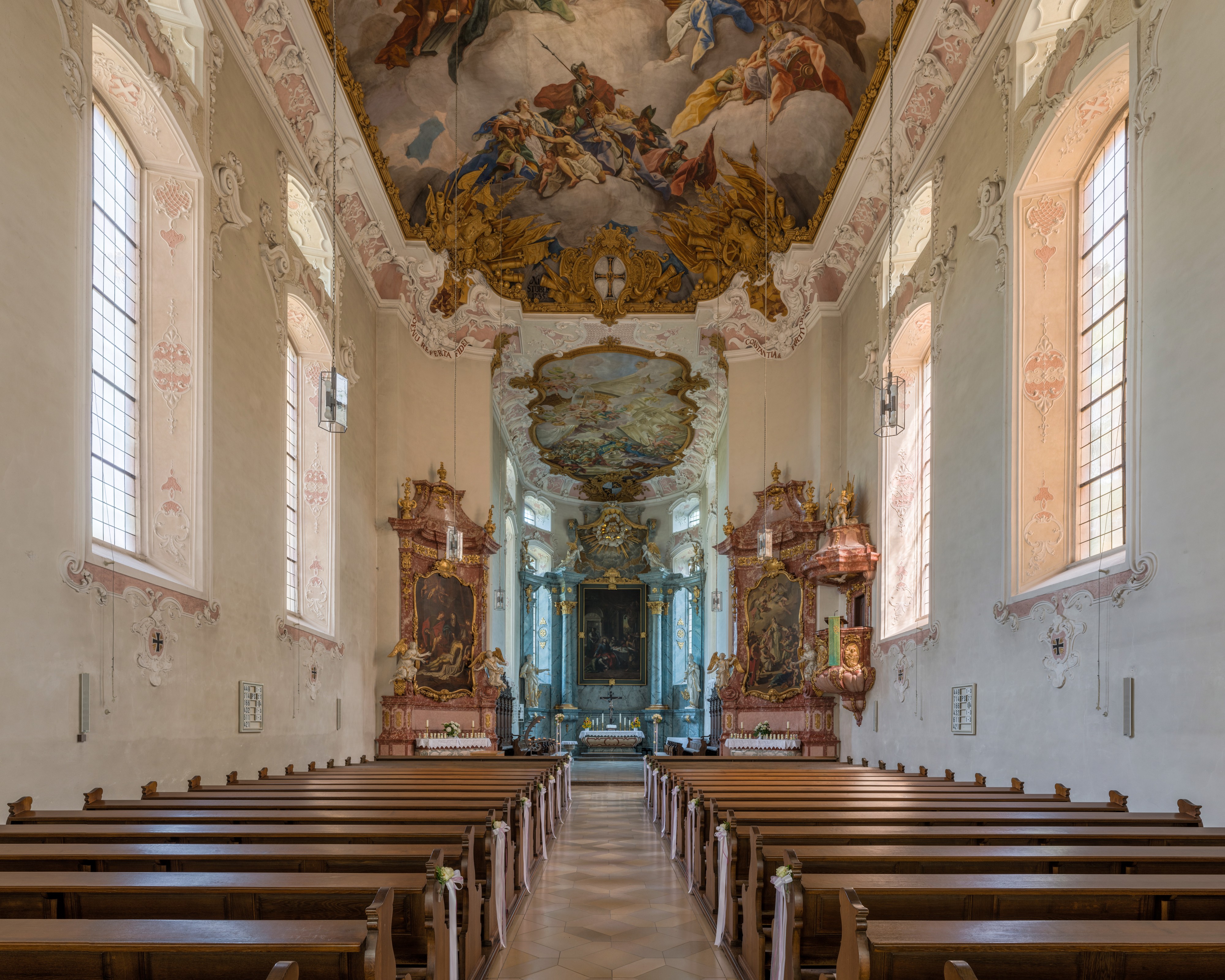 Schlosskirche, Bad Mergentheim, Nave 20150726 1