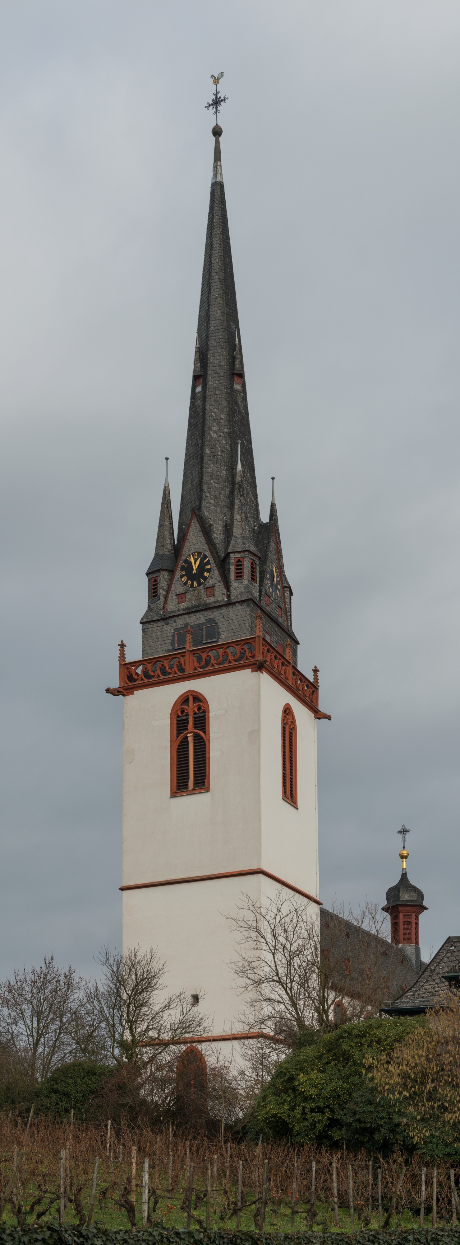 Tower of St. Markus, Erbach im Rheingau, Southwest view 20150123 5