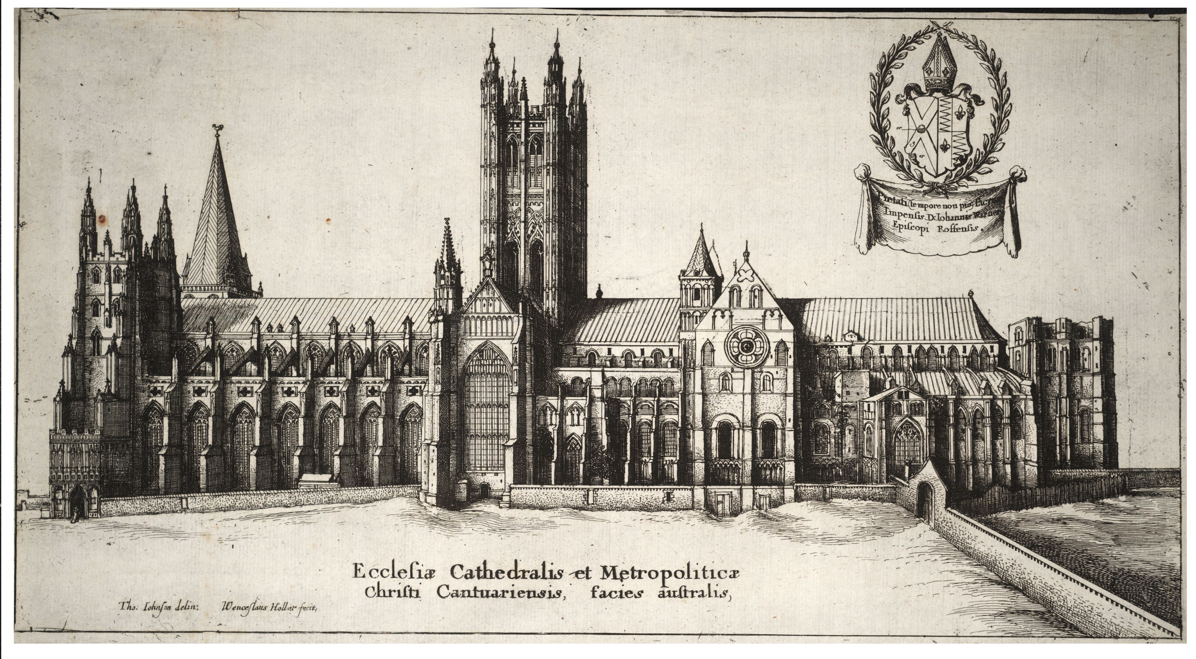 Wenceslas Hollar - Canterbury Cathedral- south side (State 2)