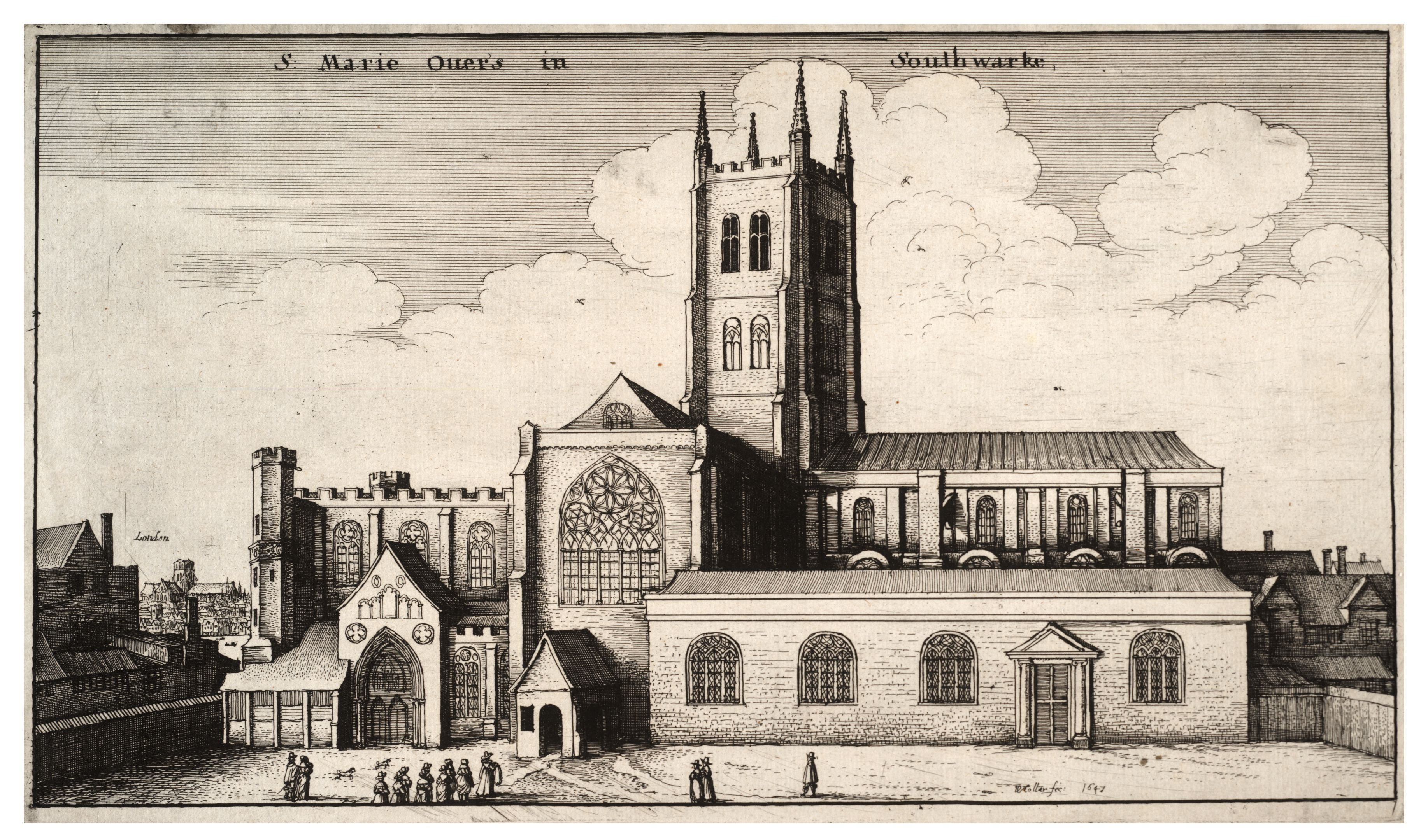 Wenceslas Hollar - St Mary Overy (State 1)