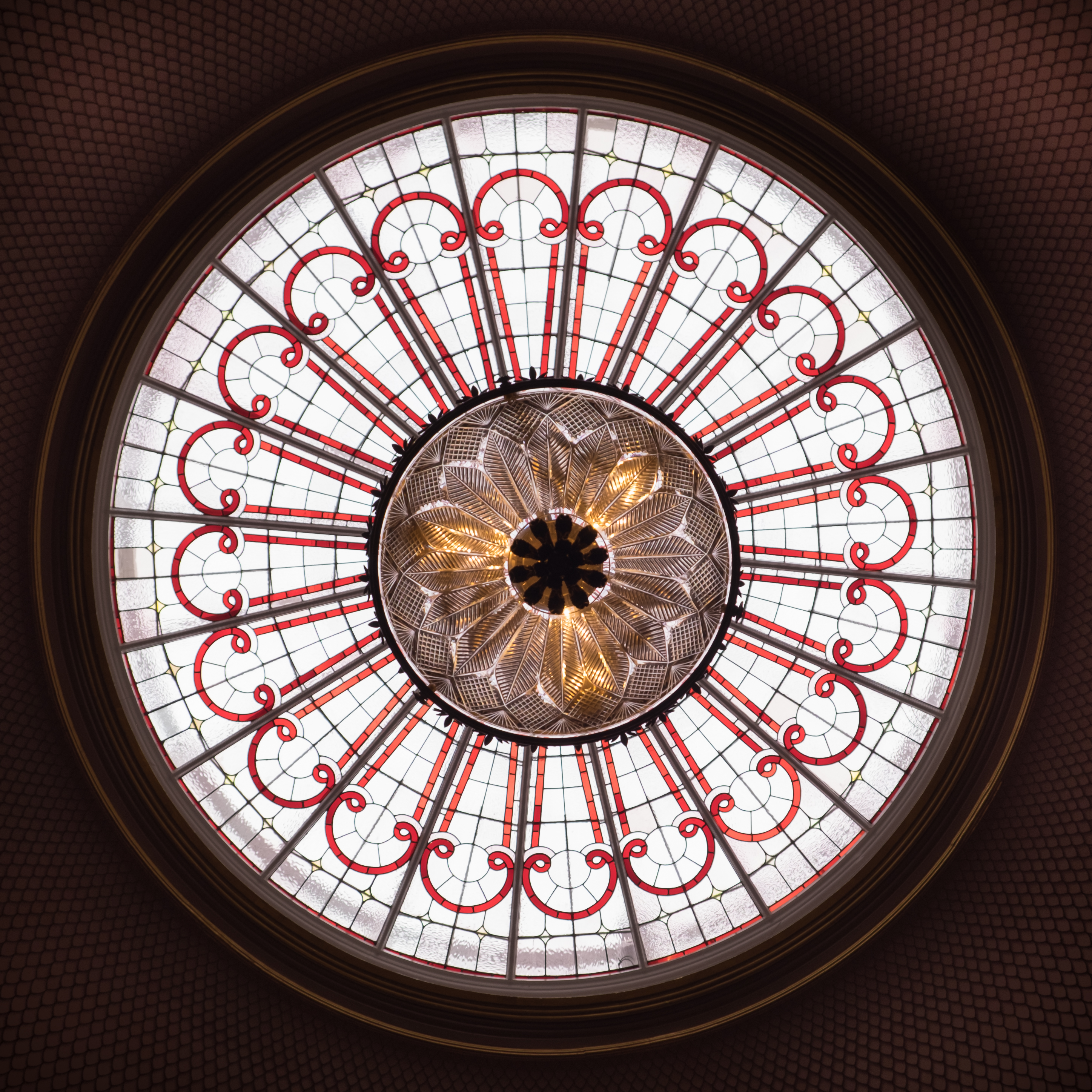 Attingham Park - stained glass inner skylight by Nash