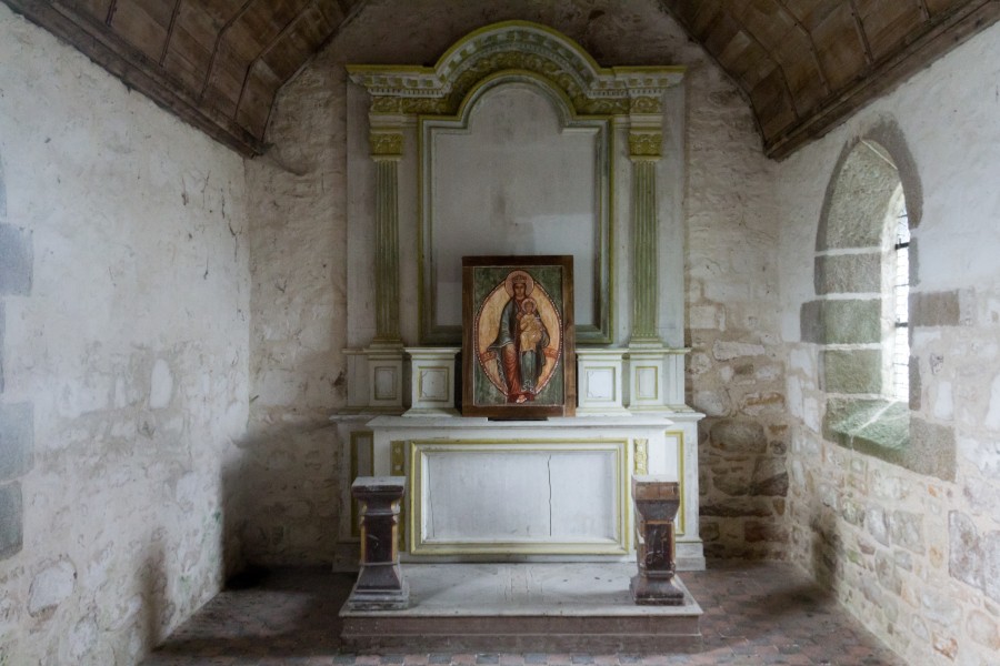 Intérieur de la chapelle Saint-Aubert (Le Mont-Saint-Michel, Manche, France)