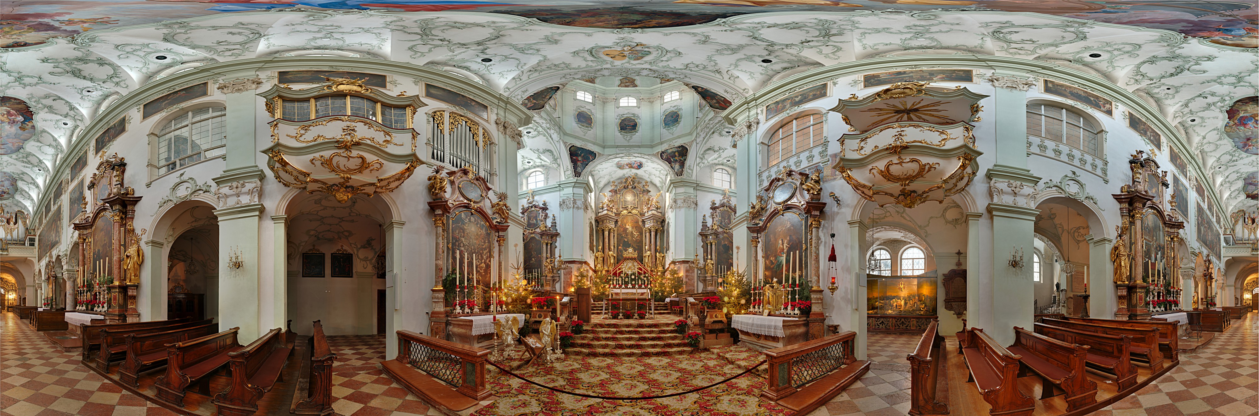 St Peter Salzburg panoramic view of interior small