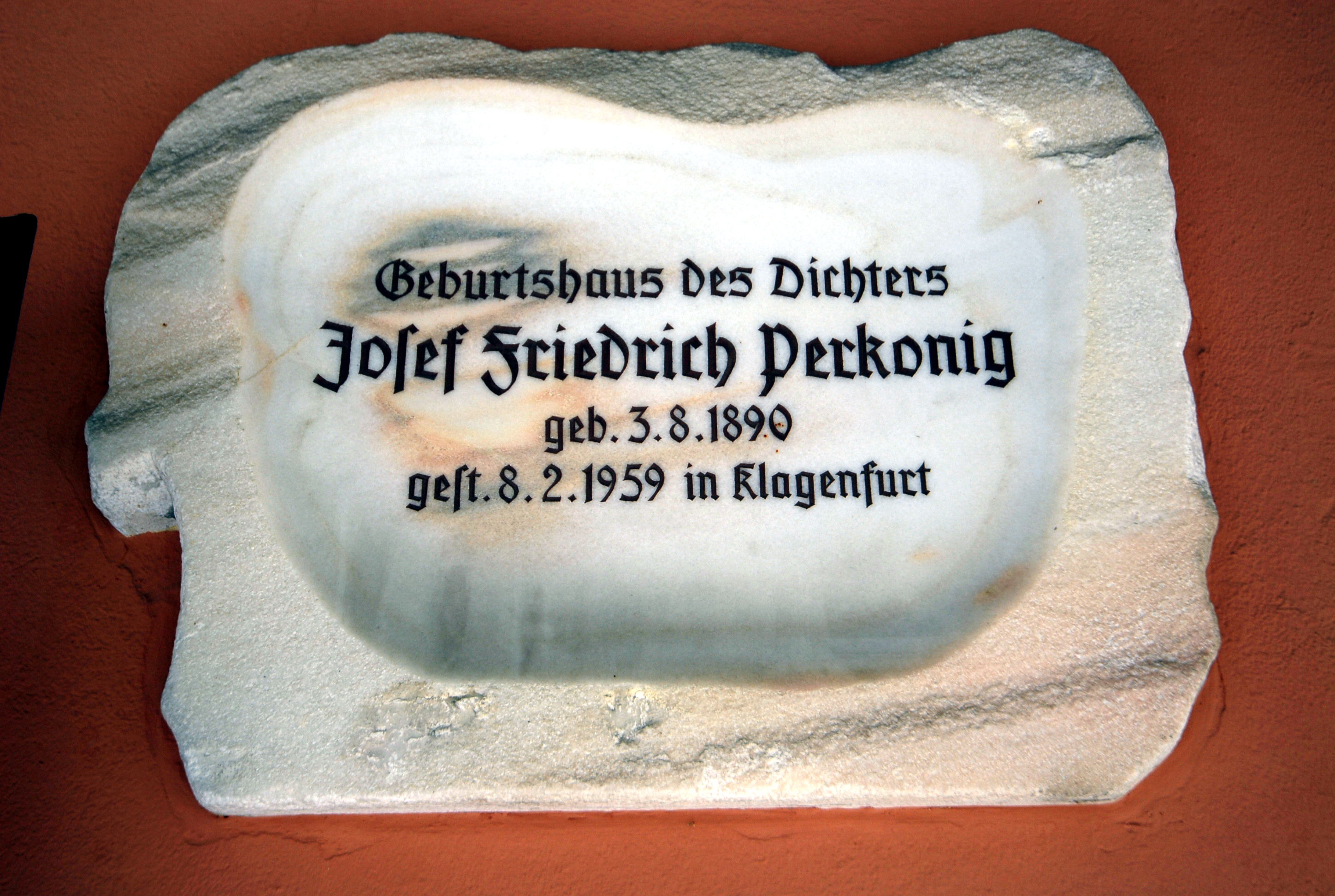 Ferlach Gedenkstein Geburtshaus Perkonig 01