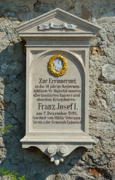1898 memorial plaque to Franz Josef I