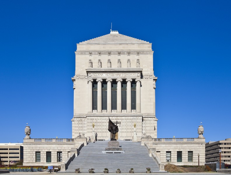 Edificio del Indiana World War Memorial Plaza, Indianápolis, Estados Unidos, 2012-10-22, DD 02