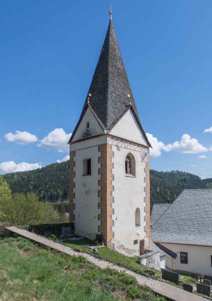Frauenstein Kraig Propstei Wehrturm mit Friedhof 26042015 2747