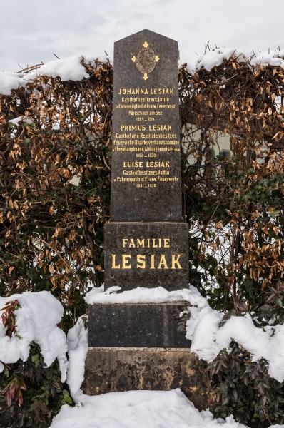 Poertschach Ortsfriedhof Familiengrab Lesiak 31012017 6259