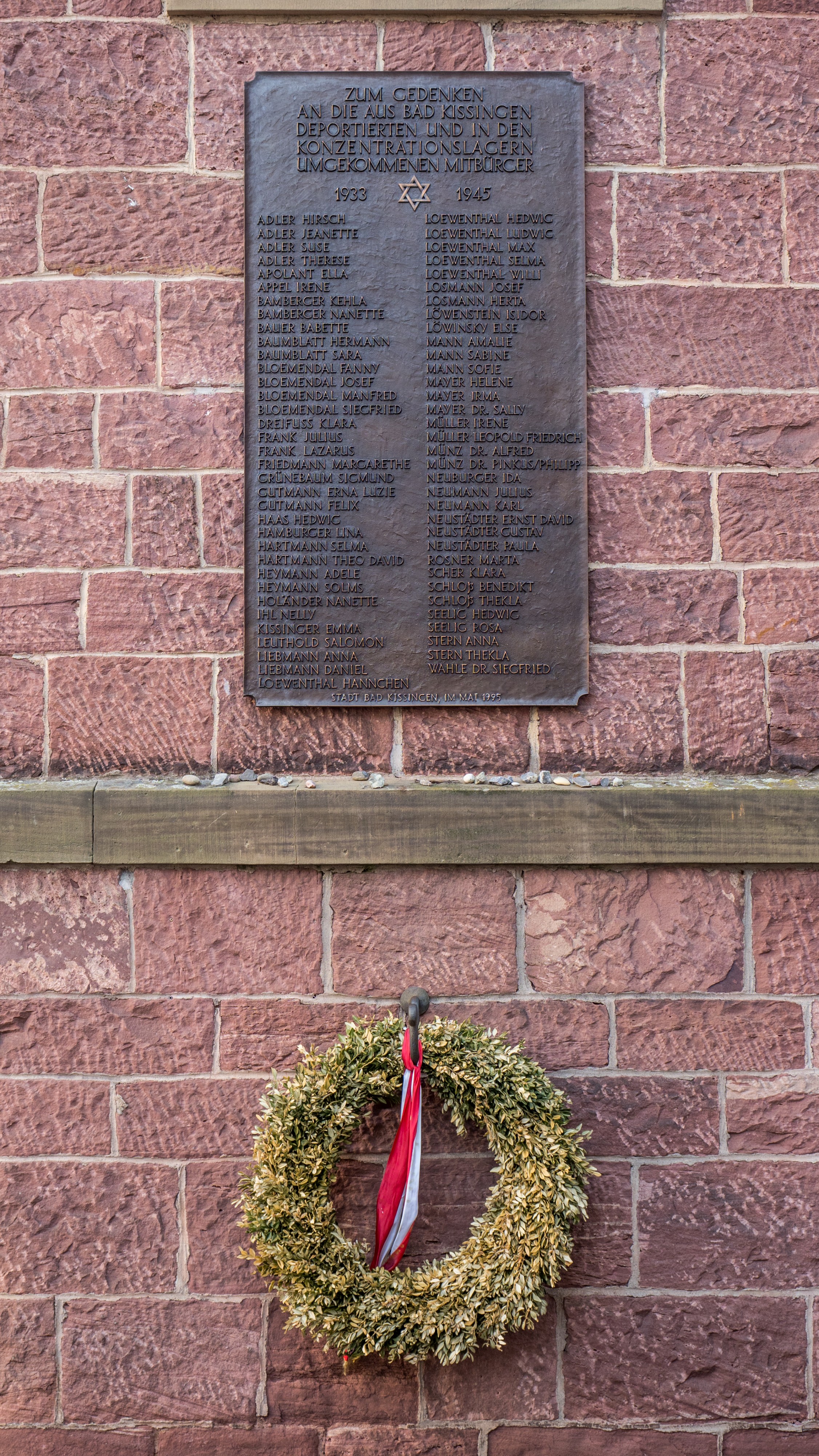 Kissingen Memorial plate Holocaust 0417RM0488