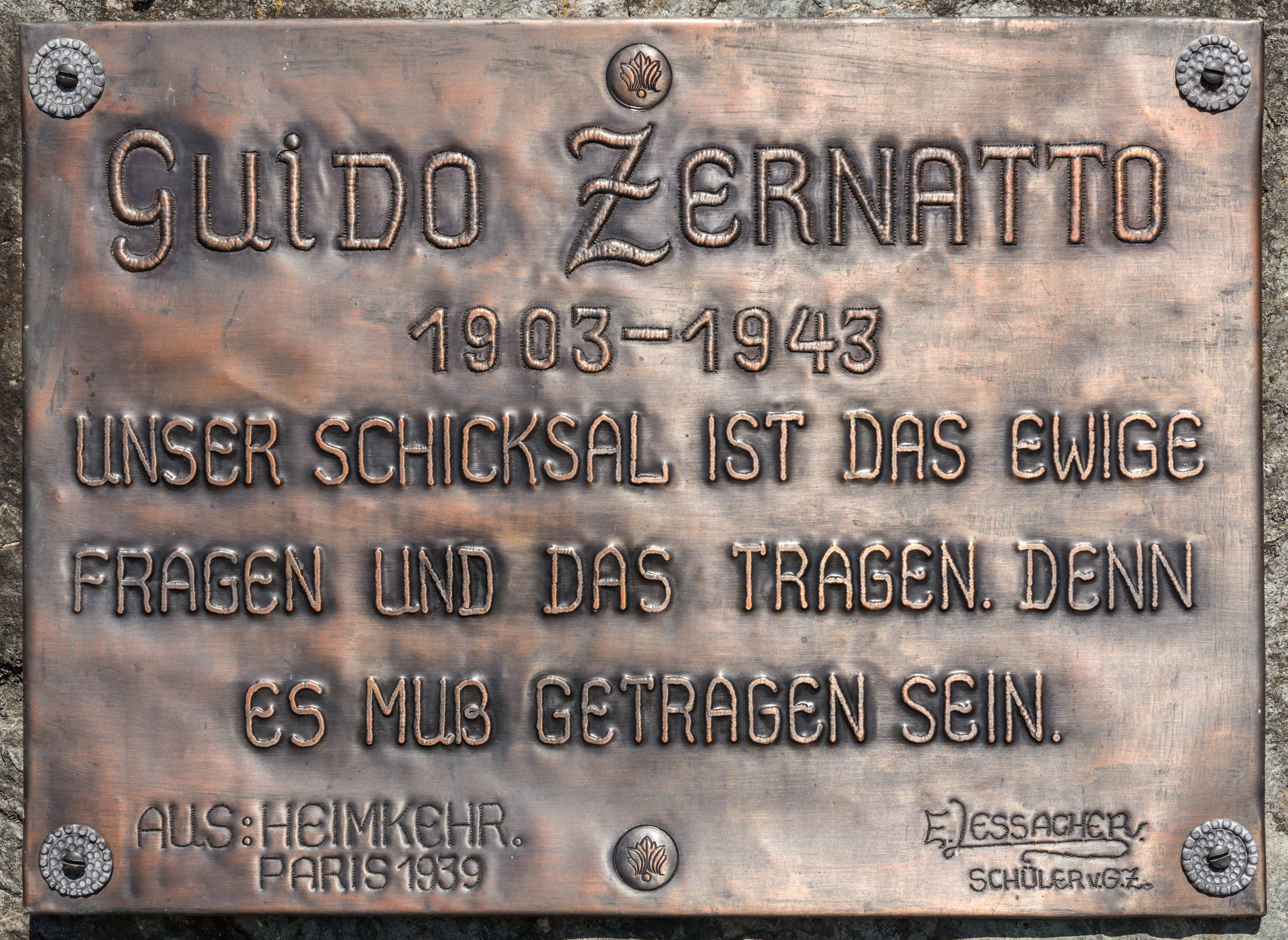 Weitensfeld Zammelsberg Dichtersteinhain Gedenktafel fuer Guido Zernatto 11042016 1329