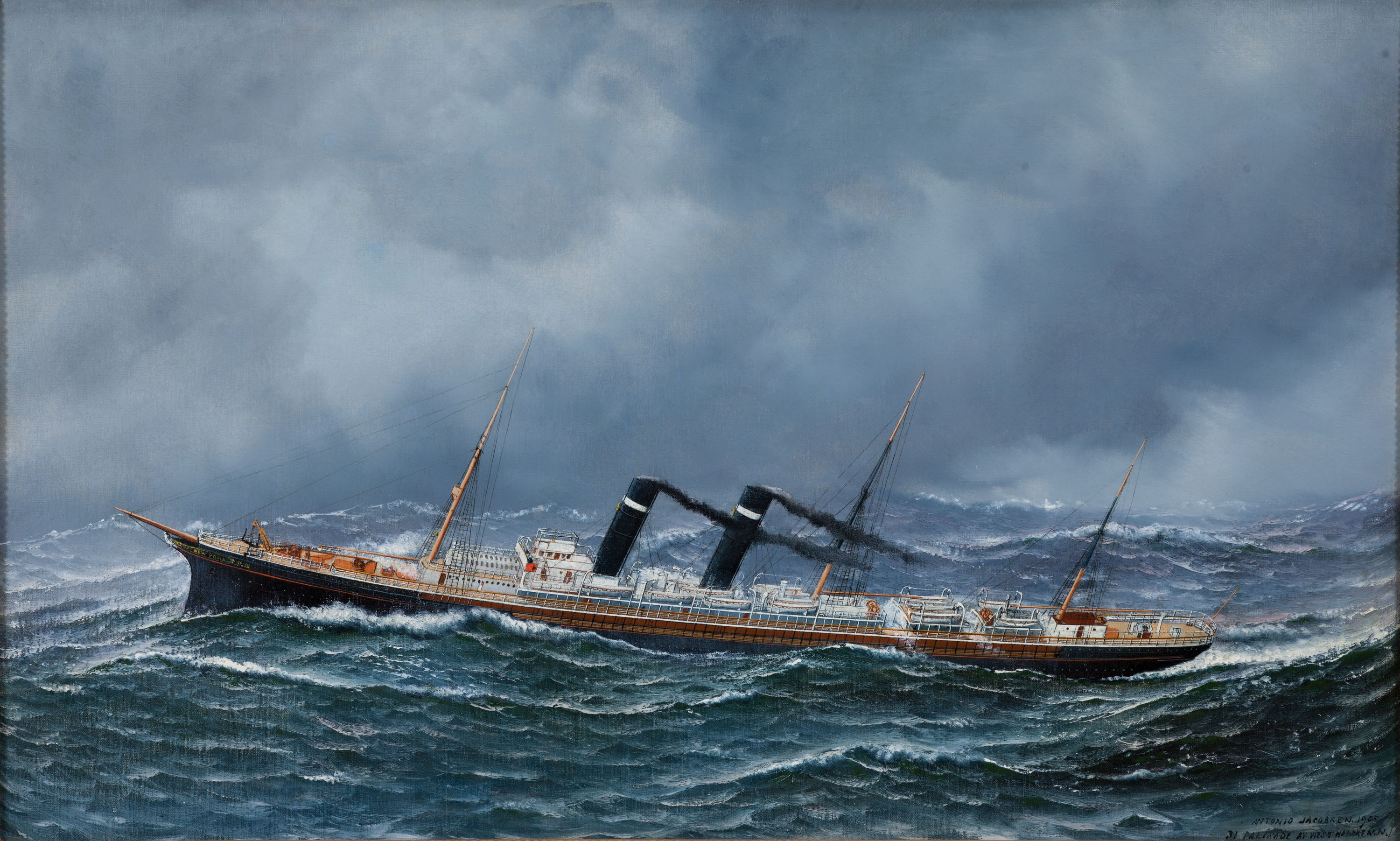 Antonio Jacobsen - 'S.S. New York' at Sea, 1905