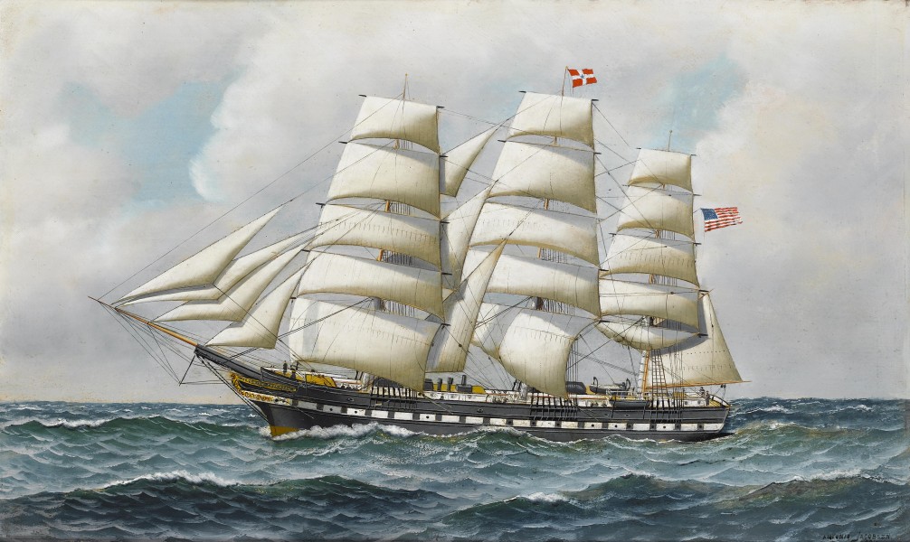 Antonio Jacobsen - The American full-rigger 'Jeremiah Thompson' at sea
