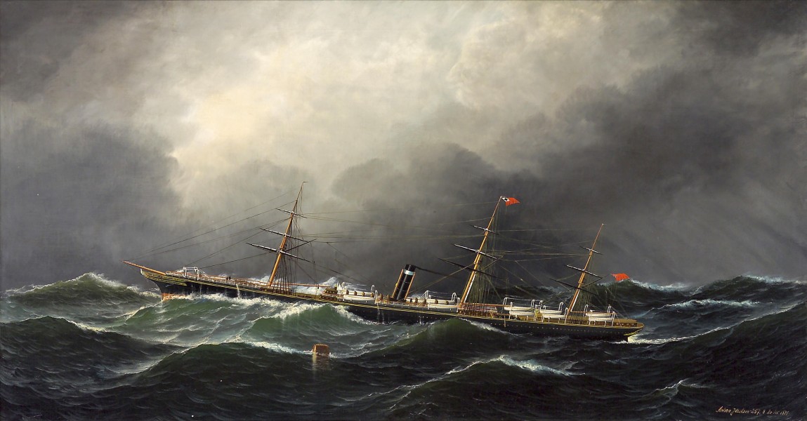 Antonio Jacobsen - The City of Berlin Steamship on High Seas, New York