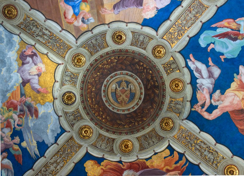 Ceiling Stanza eliodoro detail mitre clés Vatican 10
