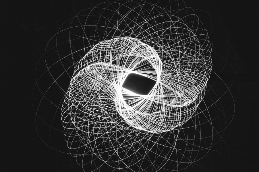 Crisscross elliptical patterns created using light painting