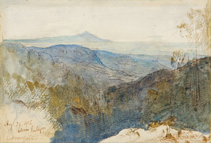 Edward Lear - A distant view of Mt Athos - Google Art Project