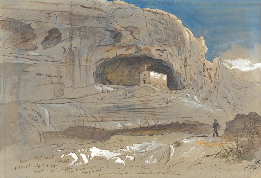 Edward Lear - Rocky Valley of Mosta, Malta, 1-30 p.m. (April 3, 1866) - Google Art Project