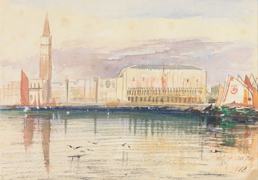 Edward Lear - Venice, the Doge's Palace - Google Art Project