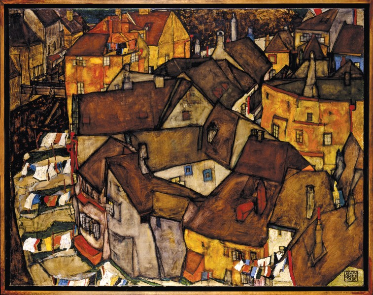 Egon Schiele - Krumau - Crescent of Houses (The small City V) - Google Art Project