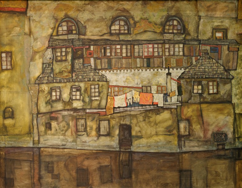 House Wall on the River Egon Schiele 1915