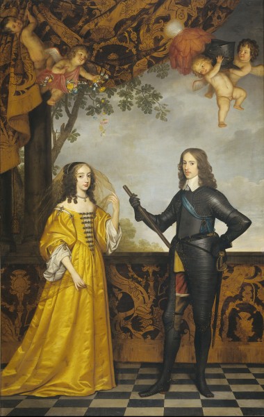 Portret van Willem II (1626-50), prins van Oranje, en zijn echtgenote Maria Stuart (1631-60) Rijksmuseum SK-A-871