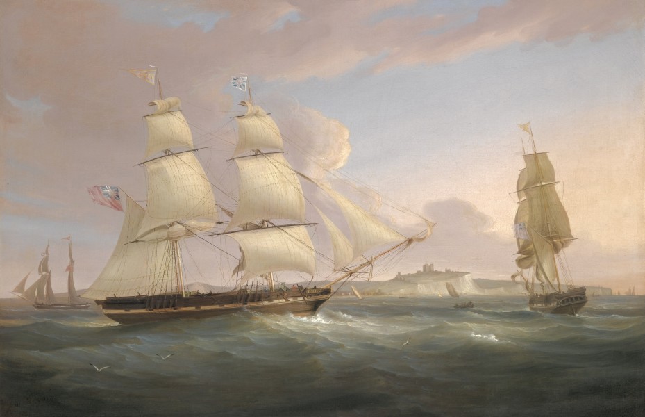 The Merchant Snow Peru off Dover, oil on canvas painting by William John Huggins