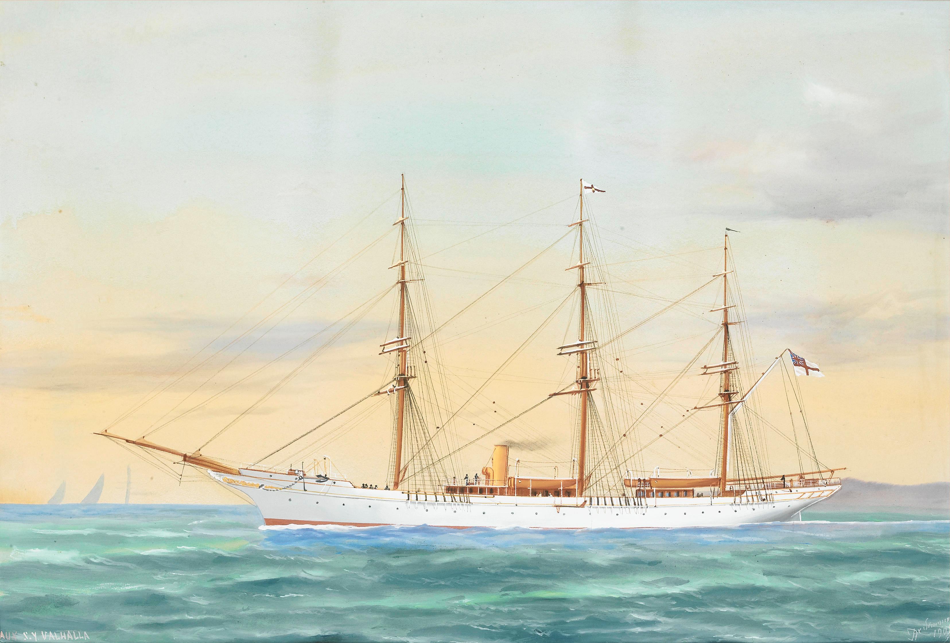 The auxiliary steam yacht Valhalla in 1901 by de Simone