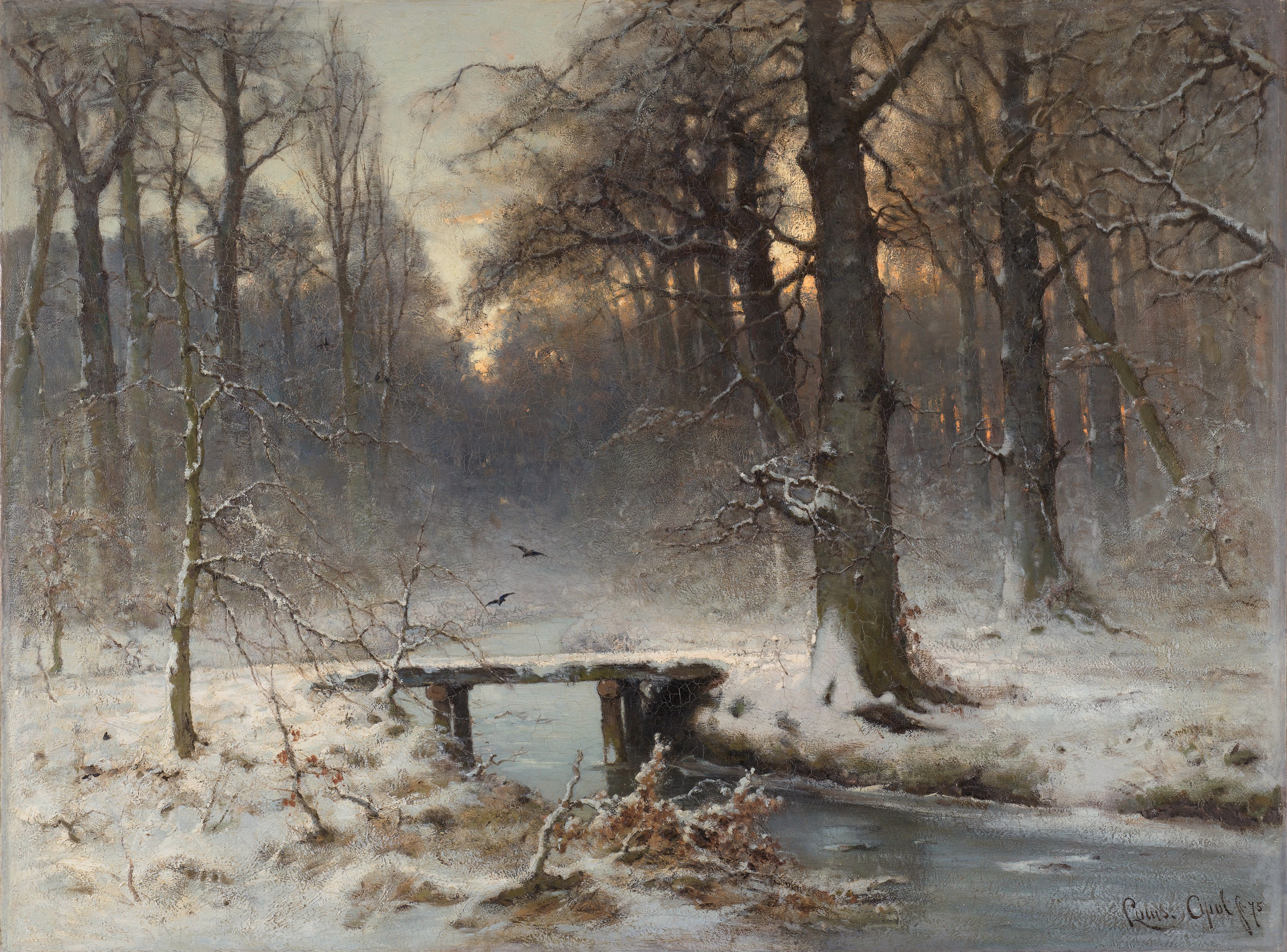 A January evening in the Haagse Bos, by Louis Apol (1850–1936)
