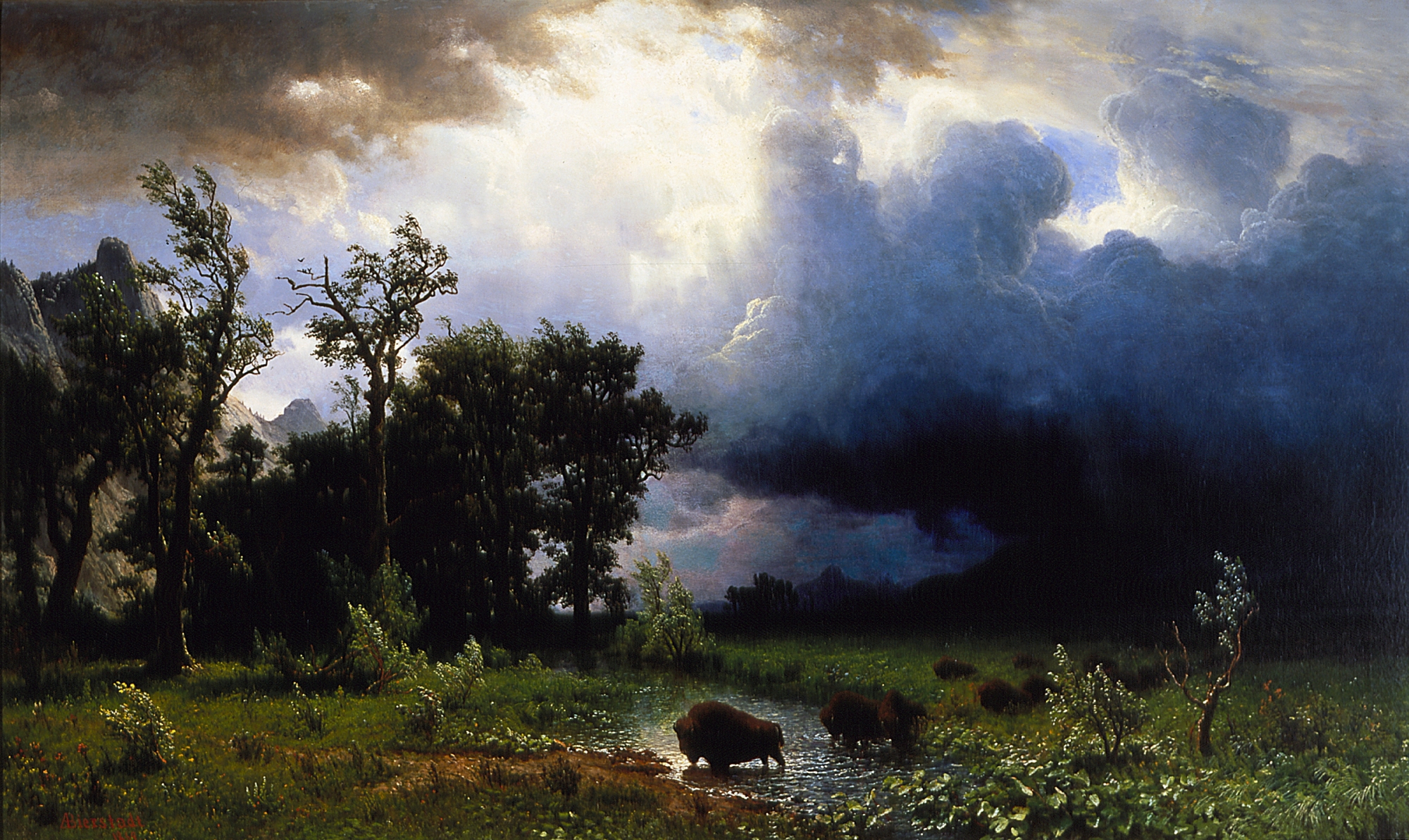 Albert Bierstadt - Buffalo Trail, The Impending Storm